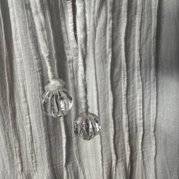 Blue Island Lace Border Sleeves and Hem Long Sleeve Swim Cover-Up  Women S White - Picture 6 of 10